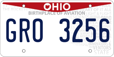 OH license plate GRO3256