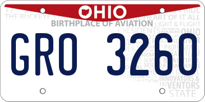 OH license plate GRO3260