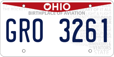 OH license plate GRO3261