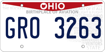 OH license plate GRO3263