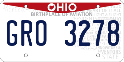 OH license plate GRO3278