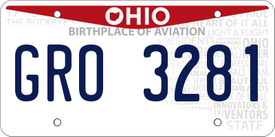 OH license plate GRO3281