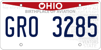 OH license plate GRO3285