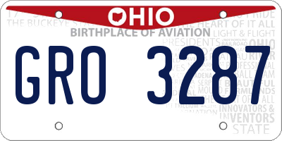 OH license plate GRO3287