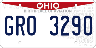OH license plate GRO3290