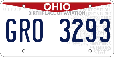 OH license plate GRO3293
