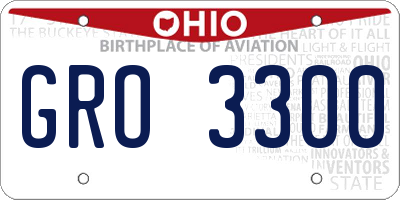 OH license plate GRO3300