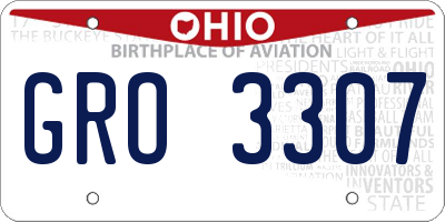 OH license plate GRO3307