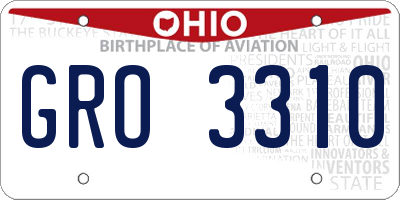 OH license plate GRO3310