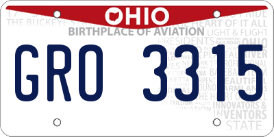 OH license plate GRO3315