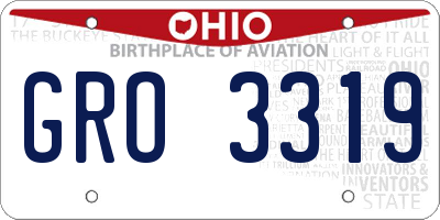 OH license plate GRO3319