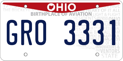 OH license plate GRO3331