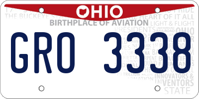 OH license plate GRO3338