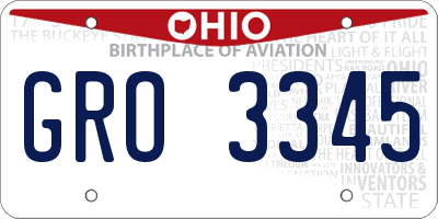 OH license plate GRO3345