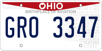 OH license plate GRO3347
