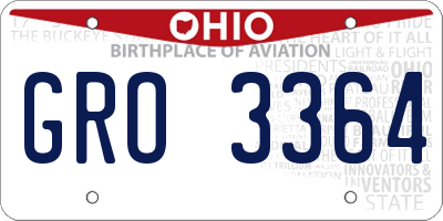 OH license plate GRO3364