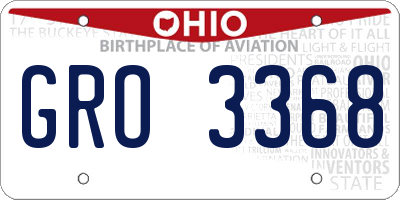 OH license plate GRO3368