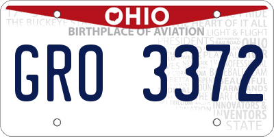 OH license plate GRO3372