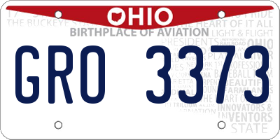 OH license plate GRO3373