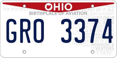 OH license plate GRO3374