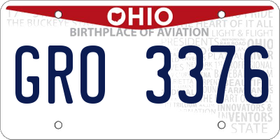 OH license plate GRO3376