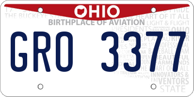 OH license plate GRO3377