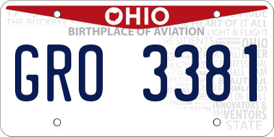 OH license plate GRO3381