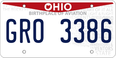 OH license plate GRO3386