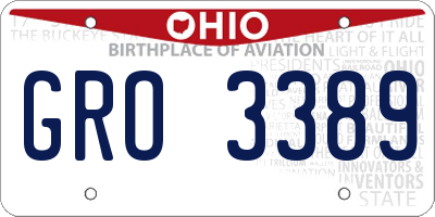 OH license plate GRO3389