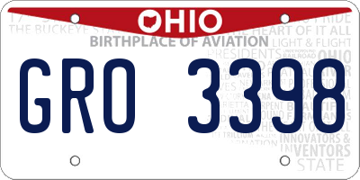 OH license plate GRO3398