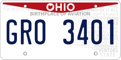 OH license plate GRO3401