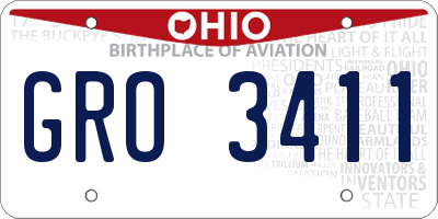 OH license plate GRO3411