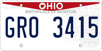 OH license plate GRO3415