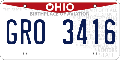 OH license plate GRO3416