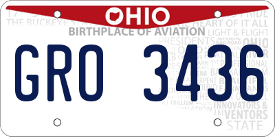 OH license plate GRO3436