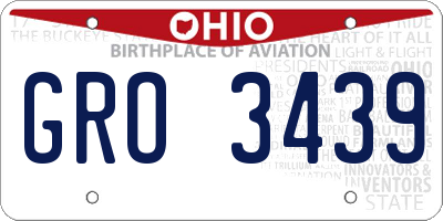 OH license plate GRO3439