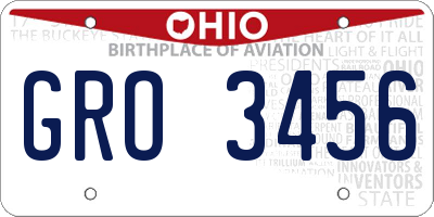 OH license plate GRO3456