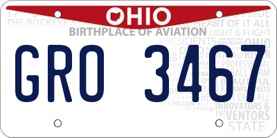 OH license plate GRO3467