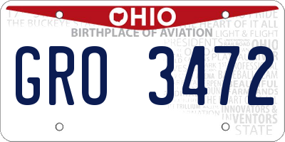 OH license plate GRO3472