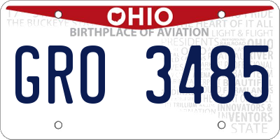 OH license plate GRO3485