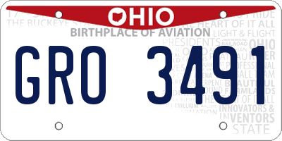 OH license plate GRO3491