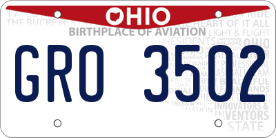 OH license plate GRO3502