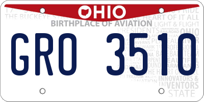 OH license plate GRO3510