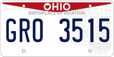 OH license plate GRO3515