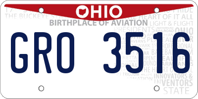 OH license plate GRO3516