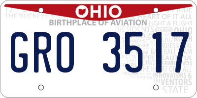 OH license plate GRO3517