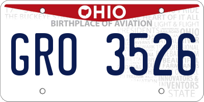 OH license plate GRO3526