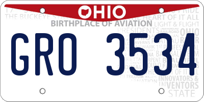 OH license plate GRO3534
