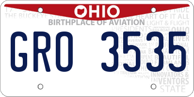 OH license plate GRO3535