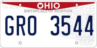 OH license plate GRO3544